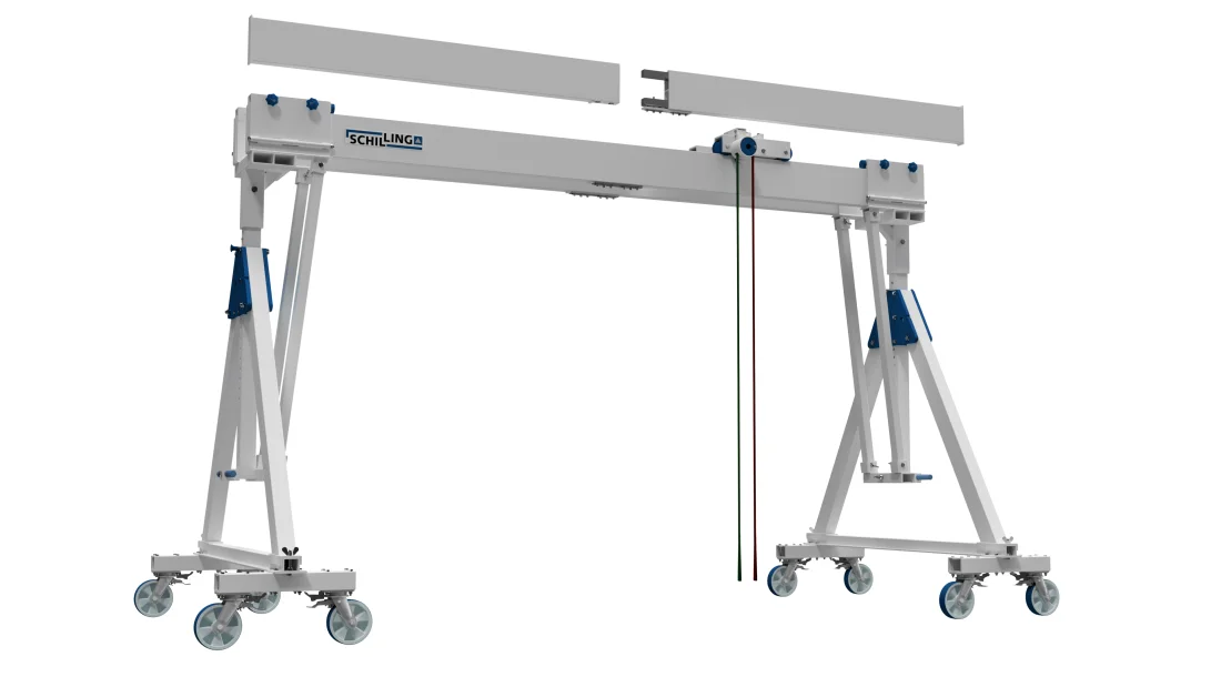 SCHILLING - Alu-Portalkran fahrbar unter Last, hoch, Doppelträger, RI – 7