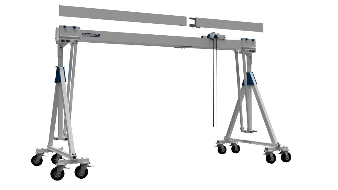 SCHILLING - Alu-Portalkran fahrbar unter Last, mittel, Doppelträger, PU – 7
